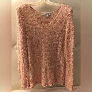 Pullover lightweight stretchy loose knit sweater light pink